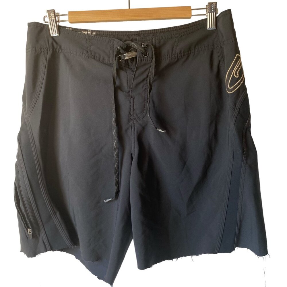 Oneill Superfreak boardshorts swim trunks black cut‎ off destroyed men 32